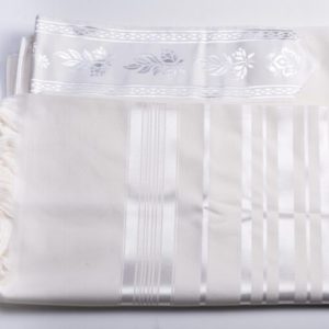 White-Striped Wool Tallit