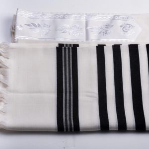 Black-striped Tallit Textured